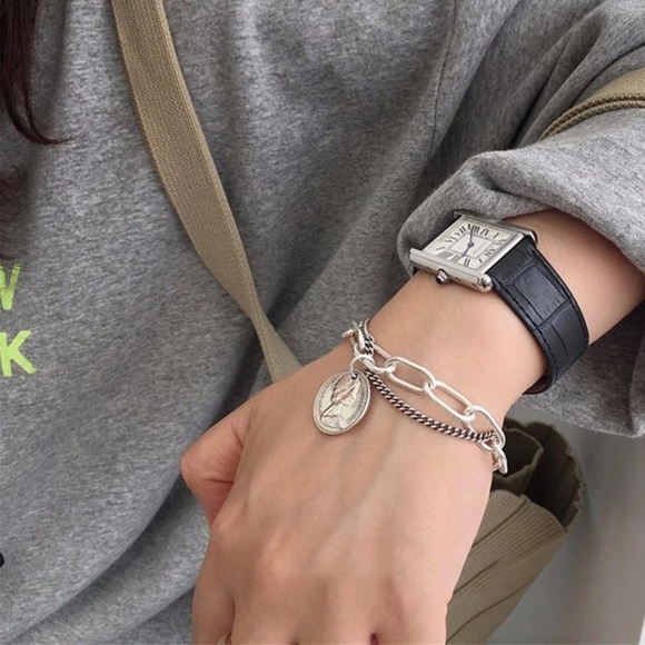 **DEVONA* Silver Fashion Chain x Charm Bracelet - Picture 4 of 4